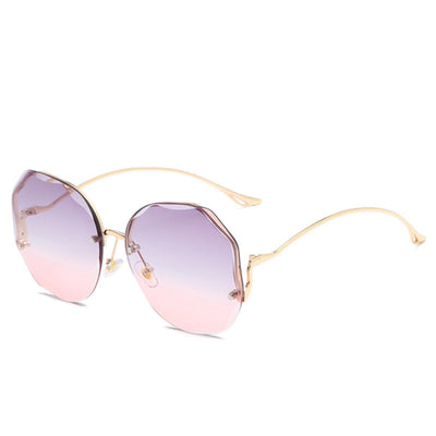 Clearview Women Two Tone Slim Rimless Fashion Sunglasses