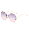 Clearview Women Brown Slim Rimless Fashion Sunglasses