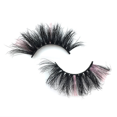 Majestic AMB 11+2 Pink 25mm 3D Mink Colored Lashes