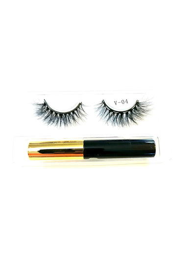 Abigail V-07 3D Mink Magnetic Lash and Glue Set