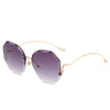 Clearview Women Purple Slim Rimless Fashion Sunglasses