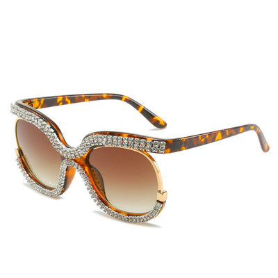 Diamond Bling Women Brown Sunglasses