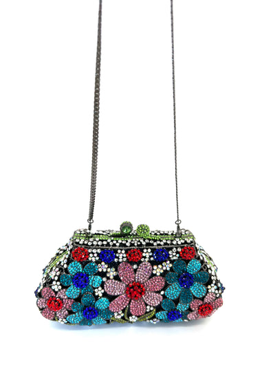 Gardena Multicolor Crystal Embellished Clutch Purse