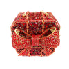 Flare Red Crystal Box Clutch Purse