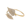 Leaf Design Gold Plated Rhinestone Bracelet