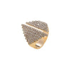 Artful Rhinestone Size Adjustable Gold-Plated Ring