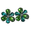 Green Crystal Flower Stud Earring