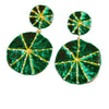 Women Green Yellow Epoxy Charm Earring