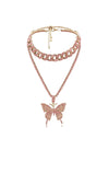 Gold Plated Butterfly Pendant Choker Necklace