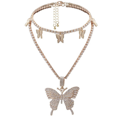 Dally Gold Plated Butterfly Choker Necklace