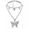 Flyer Silver Plated Butterfly Choker Necklace