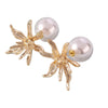 Women White Pearl Stud Earring