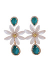 Women Crystal Stone Yellow Flower Drop Earring