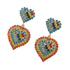 Heart Drop Multi Color Rhinestone Earring