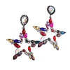 Women Multicolor Crystal Stone Star Earring