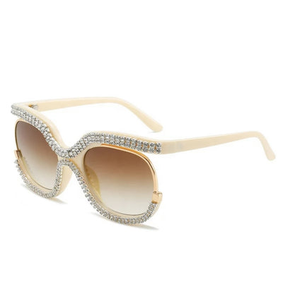 Diamond Bling Women Brown Sunglasses