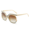 Diamond Bling Women Beige Oversized Sunglasses