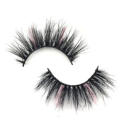 Exquisite MC 27+6 White16-19mm 3D Mink Colored Lashes