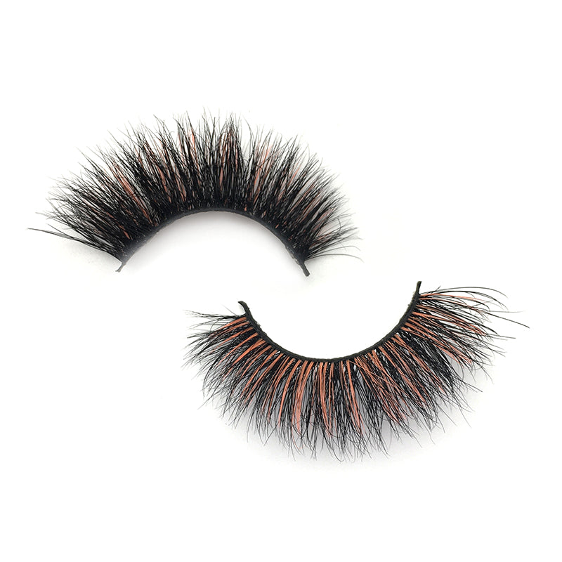 One Love MC 16+Yellow 16-19 mm 3D Mink Colored Lashes - VEE