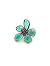 Precious Green Flower Design Ring