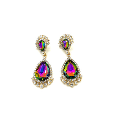 Lavish AB Color Crystal Water Drop Earring