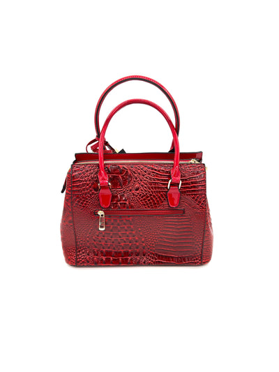 Tara Two-Piece PU Leather Red Tote Handbag Set