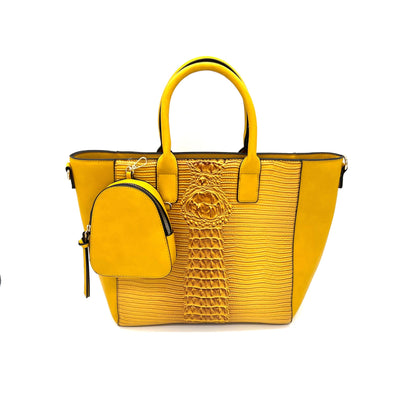 Sunshine Two-Piece PU Leather Yellow Handbag Set