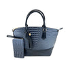 JoJo Two-Piece PU Leather Blue Tote Handbag Set