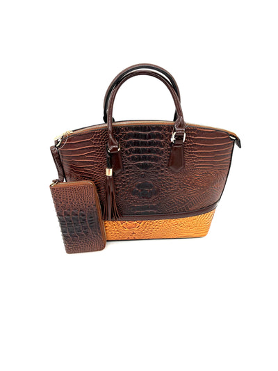 Amber Two-Piece PU Leather Wine Tote Handbag Set