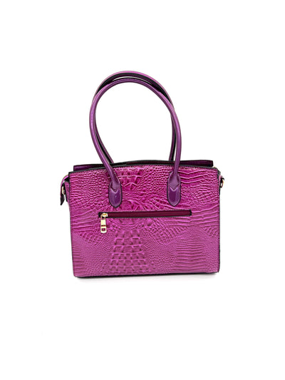 Sandy Two-Piece PU Leather Pink Tote Handbag Set