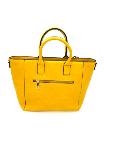 Sunshine Two-Piece PU Leather Yellow Handbag Set