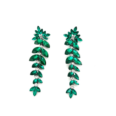 Luxe Green Crystal Drop Earring