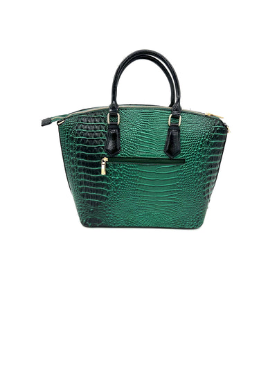 Nature Two-Piece PU Leather Green Tote Handbag Set