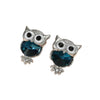 Women Blue Stud Owl Design Post Earring