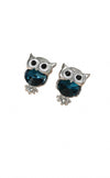 Women Owl Design Green Stud Earring