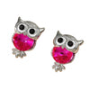 Women Owl Design Fuchsia Stud Earring