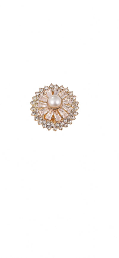 Cluster Pearl Gold-plated Flower Ring