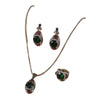 Green Necklace Earring Ring Set