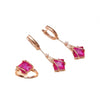 Mona Rose Gold Pink Stone Earring Ring Set